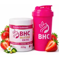 Bhc Silicone Em Pó + Coqueteleira - Creatina E Pré-treino Morango