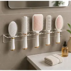 Organizador Acrílico Escova Cabelo Pente Quarto Guarda Roupa 5 Compartimentos