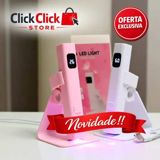 Lâmpada LED Portátil 3W para Unhas Gel USB-C Secagem Rápida Mini Cabine Nail Designer - SQ7032