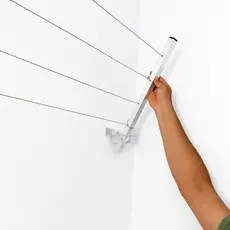 Varal Retrátil de Parede Reforçado Alumínio Suporta 80kg Varal Sanfonado Dobrável Envio Full