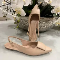 Sapatilha Slingback Feminina Com Fivela Encapada Moderna e Elegante