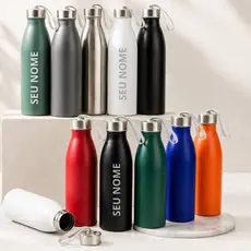 Garrafa Água Personalizada Nome 750ml Inox Resistente Alça Original