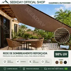 Seekday Cobertura Sombrite Toldo castanho /Amarelo Tela Sombreamento 98% para Garagem Instalação Rápida Vários tamanhos