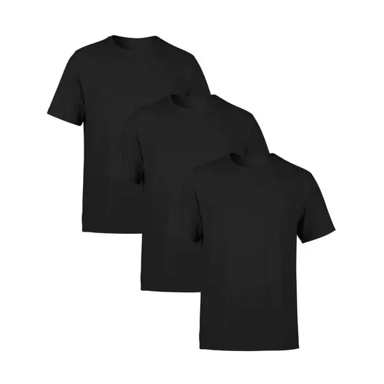 Camiseta T-Shirt 100% Algodão Básica Lisa Kit 3 Peças Estilo Casual