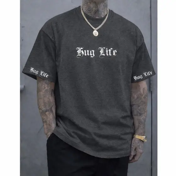 Camiseta T-Shirt 100% Algodão Estampada Thug Life Estilo Casual