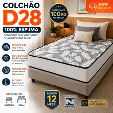 Colchão D28 Solteiro 100% Espuma Ortopédica Certificada Firme Suporta Até 100kg Maestro Colchões