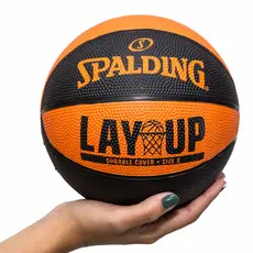 Mini Bola De Basquete Spalding Lay-Up - Laranja e Preto