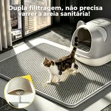 Tapete Coletor de Areia para Gato Dupla Camada Anti Derramamento Vários Tamanhos 30x45~70x120cm