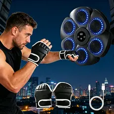 Máquina de Boxe Musical Inteligente Bluetooth, Anti Estresse com Sensor de Impacto para Fitness Casa