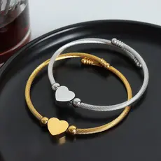 Pulseira  Feminina De Aço  inoxidável  Trançada, Design Moderno e Elegante, Dourado e Prata