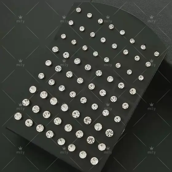 kit 36 Pares De Brinco Aço Inox Cirúrgico Pedra Prata  Antialergico Não Enferuja