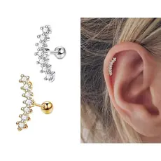 Piercing De Cartilagem De Aço Inoxidadel Com Zircônia