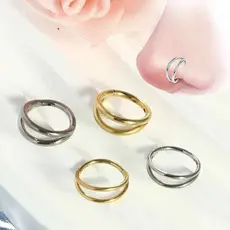 Piercing Argola Click Dupla Aberta Tamanhos Variados Nariz Conch  Segmento Articulado 2 Fileira Liso