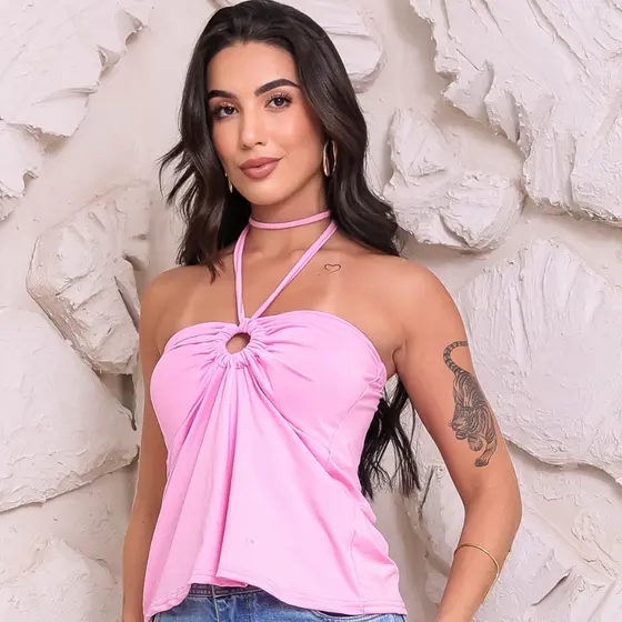 Blusa Batinha Feminina Tomara Que Caia Argola Com Bojo