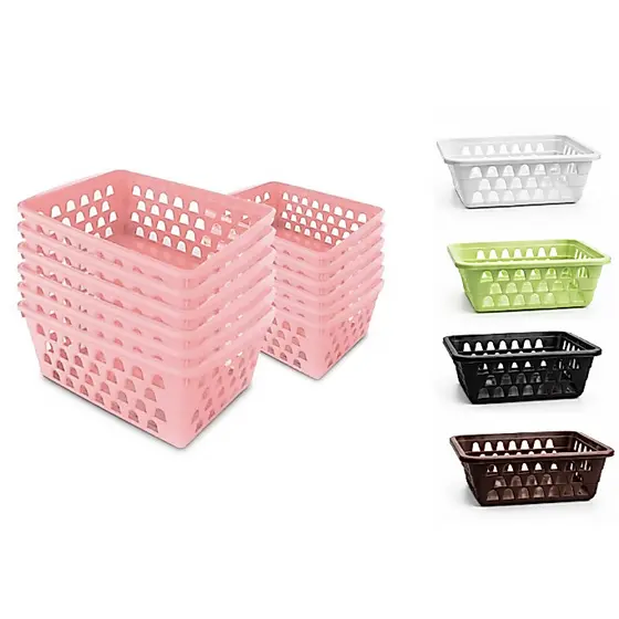 Kit 10 Cestos Organizador Multiuso Cestinho Para Gaveta, Armário e mais Rosa, Pink, Preto e Branco