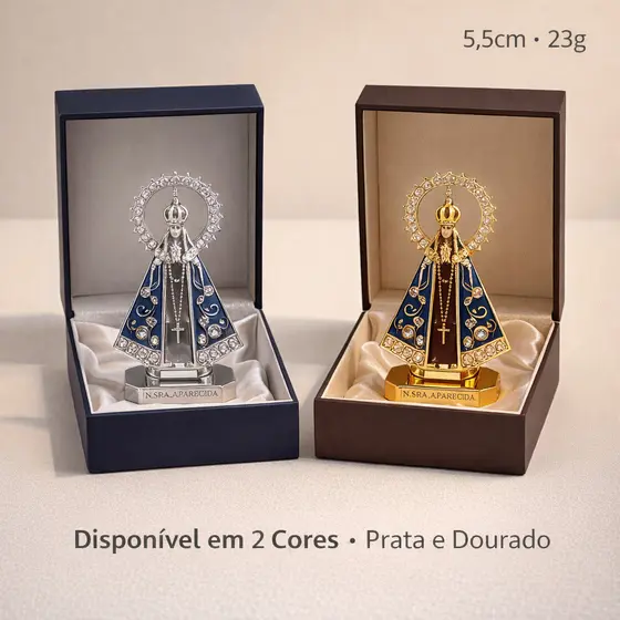 kit 1/2/3-Santinha de Carro Imagem Nossa Senhora Aparecida com Coroa Dourada para Carro