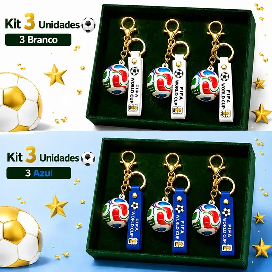 Kit Chaveiros Bola de Futebol Copa do Mundo 2026 Bola de Futebol Lembrancinha Para Festa Revenda World Cup