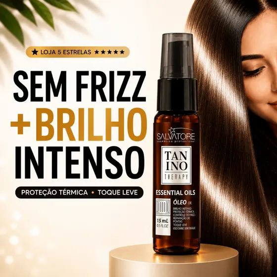 Óleo Finalizador Para Cabelo Salvatore Essential Oils 15ml Antifrizz Reparador de Pontas Brilho Intenso Proteção Térmica