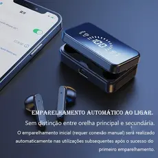 S20 Fones De Ouvido TWS Sem Fio Duplo com Case Suporte de Celular Bluetooth 5.2 IPX5 Com Microfone, Esportivo