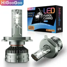 HiGooGoo G70 Led De Lampada Farol Carro Luz Nevoeiro 40000LM 200W Dois Anos 9V-32V 6500K H1 H4 H7 H11 H27