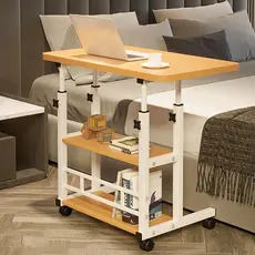 Mesa Multiuso Dupla Regulável Portátil para Laptop Tablet Sofá Cama com Rodinhas