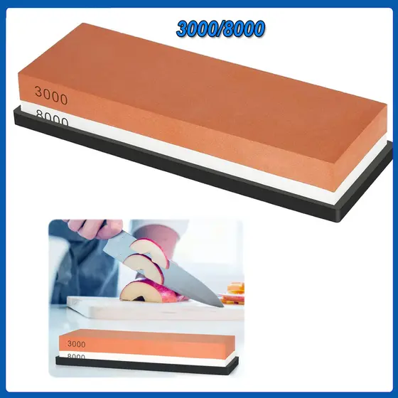 Conjunto De Pedras De Afiar 3000/8000 Grit Pedras De Afiar De Dupla Face Com Base Antiderrapante