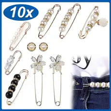 Conjunto De Broche De 10 Peças Alfinetes De Cintura Ajustáveis , Clipes De Roupas Anti-Agarramento Para Calças E Vestid