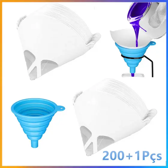 Kit de papel de filtro descartável para carro 201, malha cônica de Nylon de malha 190, funil de papel de pintura