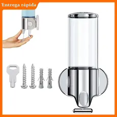 Saboneteira de parede para banheiro 500ml, dispenser manual, shampoo, Dispenser desinfetante para as mãos