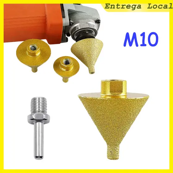 Broca de fresagem de furo de chanfradura de diamante M10, haste de conexão, diâmetro 38 mm
