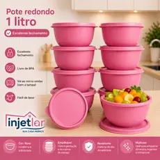 Jogo com 10 potes plásticos para cozinha