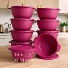 Kit com 10 Potes Redondos para Marmita e Cozinha 1 litro – Organize com Praticidade