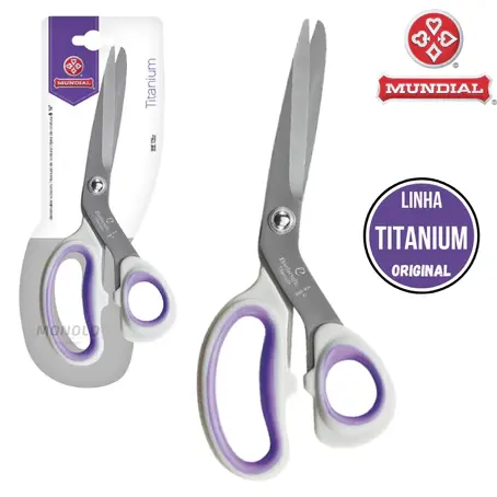 Tesoura De Costura Mundial Titanium Multiuso (570-7)18cm( 560-8 1/2 21,6cm)(590-9 23,5cm)