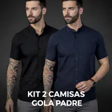Kit 2 Camisas Gola Padre Masculina Premium - Rottero