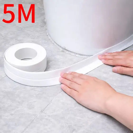 Fita Selante de PVC 3M/5M/10M Kit 1/2/3 à Prova D’Água para Cozinha Banheiro Banheira Vedação Anti Vazamento