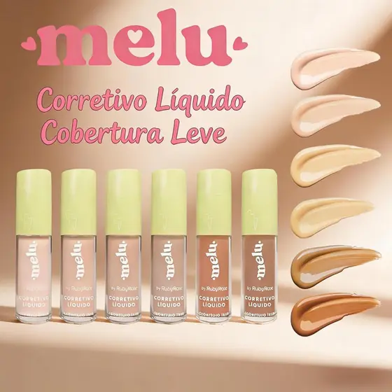 Corretivo Líquido Cobertura Leve Melu by Ruby Rose HB-8104