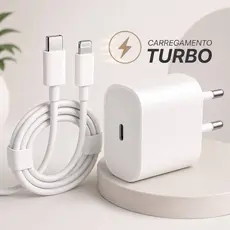 Carregador Turbo De iPhone Tipo C Para Lightning iPhone Até o 14