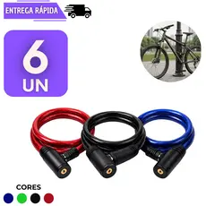 Jogo 6 Corrente Para Moto e Bicicleta Trava Antifurto Para E Cadeado Cabo De Aço Reforçado Com Chave Bike Anti Furto