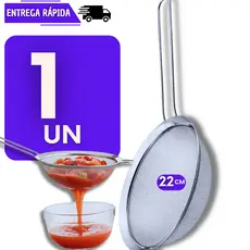 1 Peneiras Aço Inox 22/8 cm Para Coador Alimentos Utensilios de Cozinha Peneira Inoxidavel