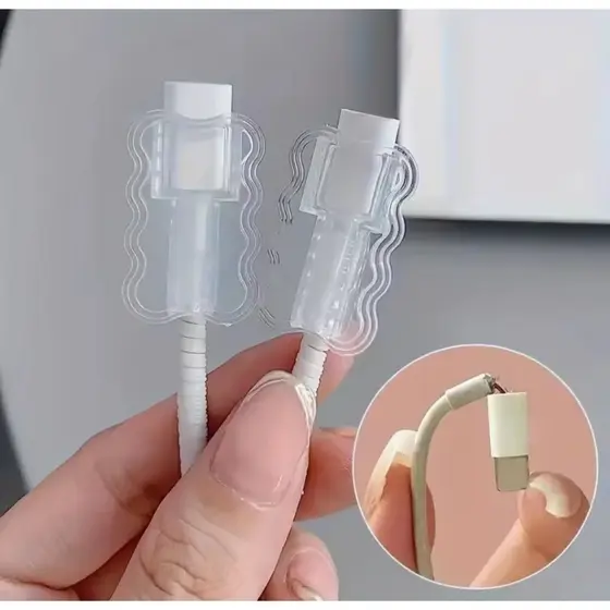 4 Protetor de Cabo USB Transparente – Anti Quebra e Anti Dobra para Carregador