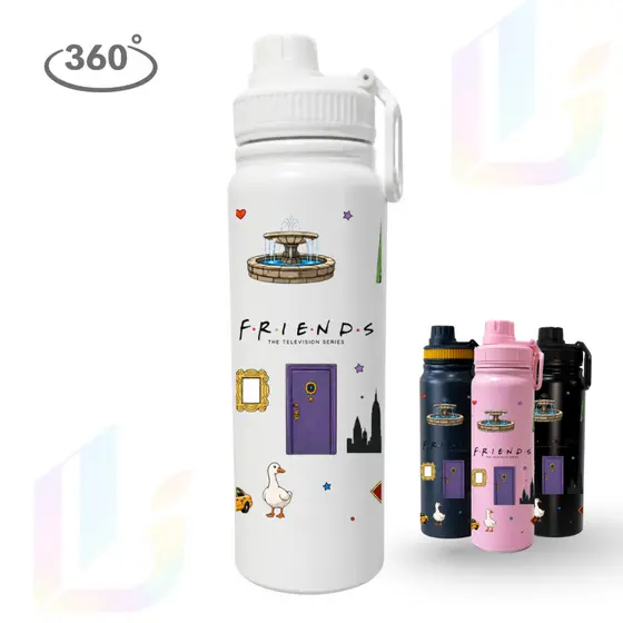 Garrafa Térmica Inox 800ml Personalizada Friends 360° - Presente Fã
