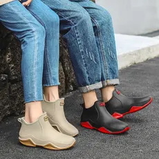 Botas de chuva elegantes para casais QDXF, botas de chuva masculinas, botas de chuva femininas, sapatos de borracha anti