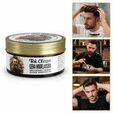 Cera Capilar Modeladora Tok Clean 160g Alta Fixação e Efeito Molhado Acabamento Brilhante