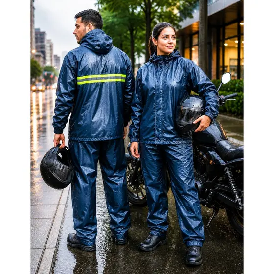 Kit Capa De Chuva Moto Impermeável Motoqueiro Motoboy com Faixa Refletiva