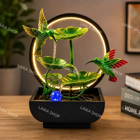 Fonte de Água Decorativa com Iluminação LED Fonte De Circulação De Água USB Decoração Presente