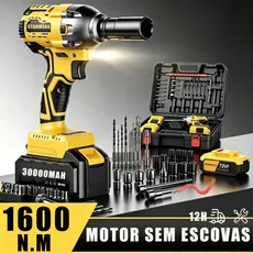 1600NM Chave de Impacto Elétrica Sem Fio Com 72V Bateria Motor Brushless Kit Completo Acessórios