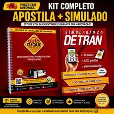 Kit Completo Apostila + Simulado Detran CNH DO BRASIL Atualizado 2026 Auto Escola Provas Teóricas + APP DE ESTUDOS