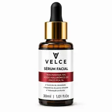 Sérum Facial Velce Niacinamida 10% + Ácido Hialurônico 5% + Zinco Pca 1% - Anti Oleosidade e Poros