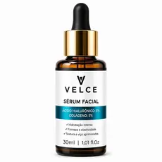 Sérum Facial Velce Ácido Hialurônico 5% + Colágeno 5% - Firmeza, Hidratação, Revitalização e Maciez