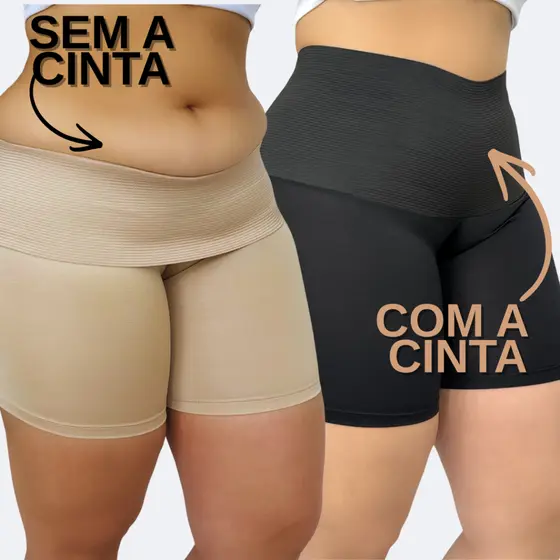 KIT3 Segunda Pele Alta de Compressão Short Modelador Liso Anágua Feminino Bermudinha Para Vestir Por Baixo Da Roupa